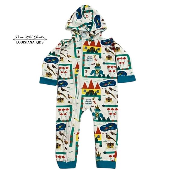 Raspberry Republic 92/98 (1.5-3Y) Royal Ribbit Frog Prince Romper - Picture 1 of 4